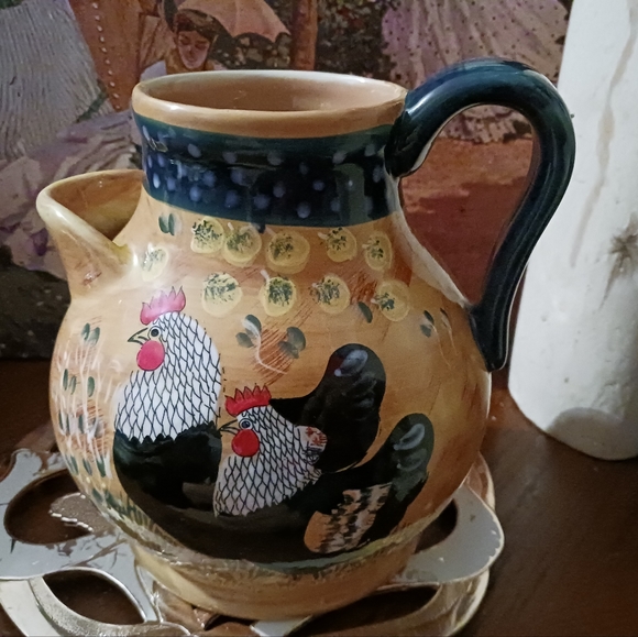 Country Kitchen Ceramic Rooster Pitcher ๐ by Giani Far Ambiance Collection ๐ - Picture 13 of 15